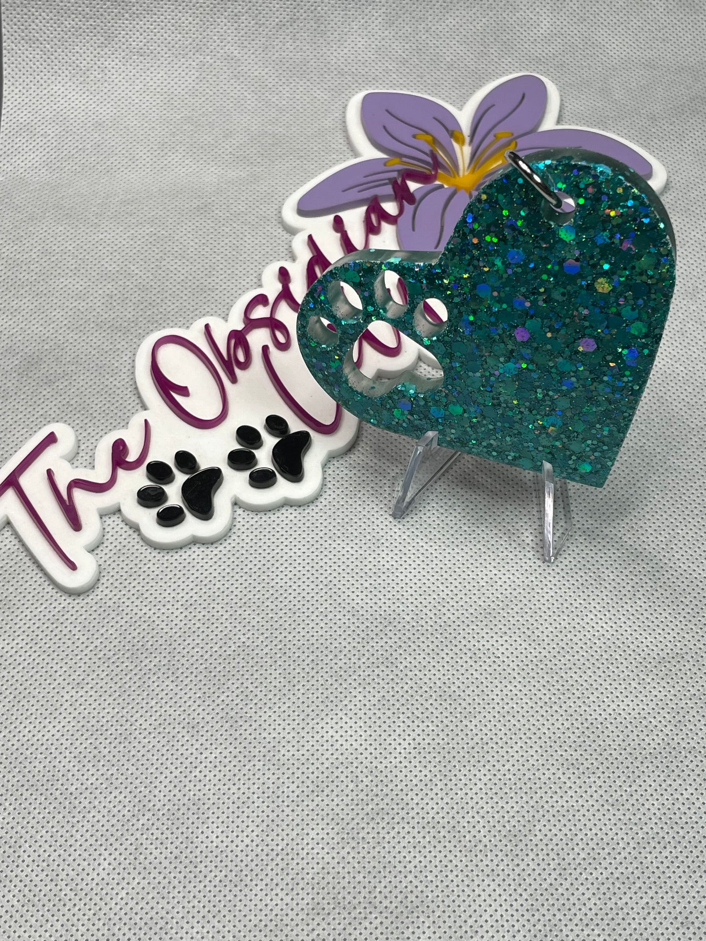 Lagoon Bay Paw Print Keychain