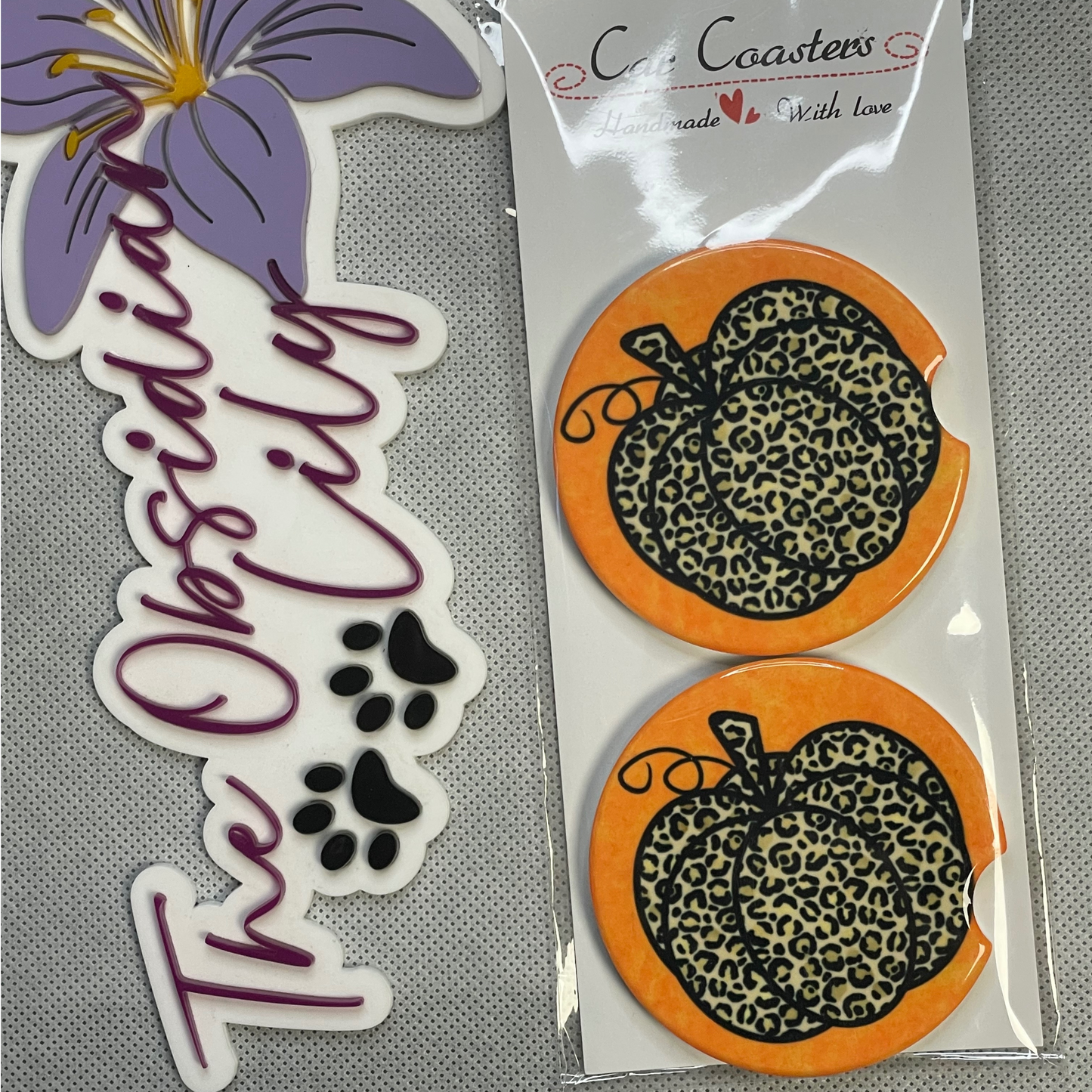Pumpkin Ceramic Car Coasters