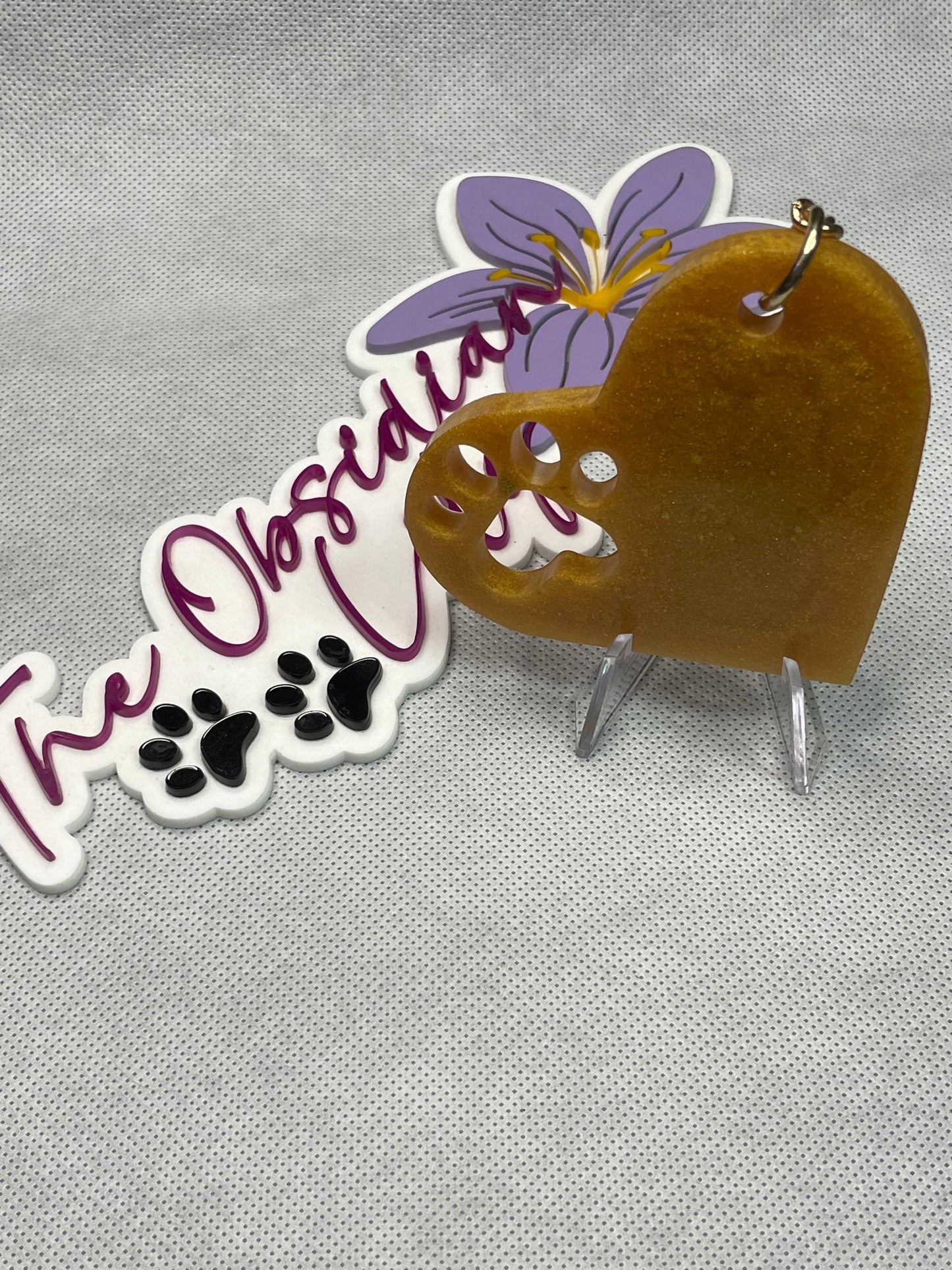 Gold Paw Print Keychain