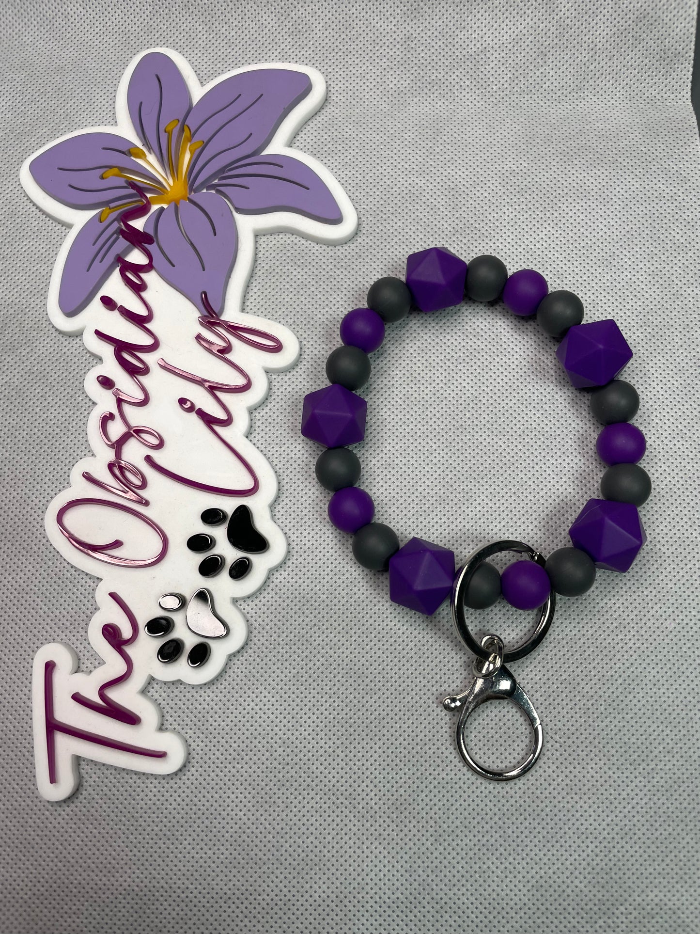 Dark Grey/Royal Purple Wristlet