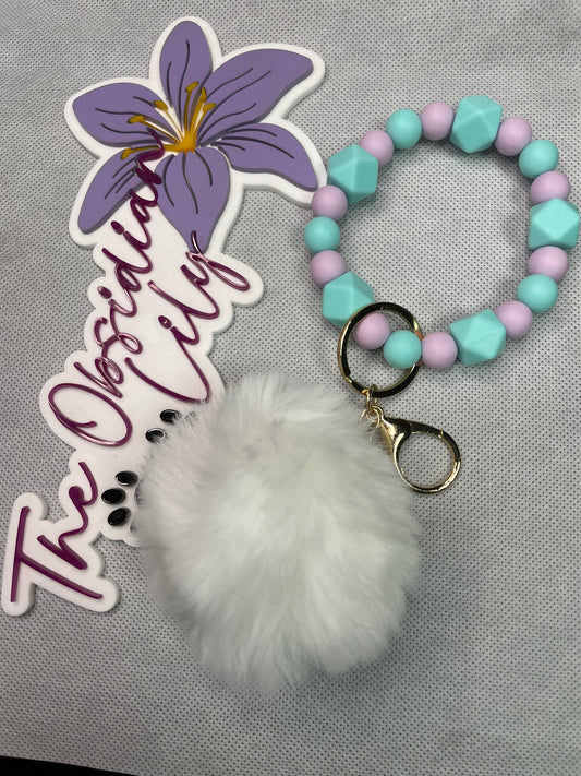 Light Blue/Lavender Wristlet