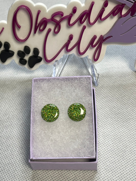 Green Circle Studs