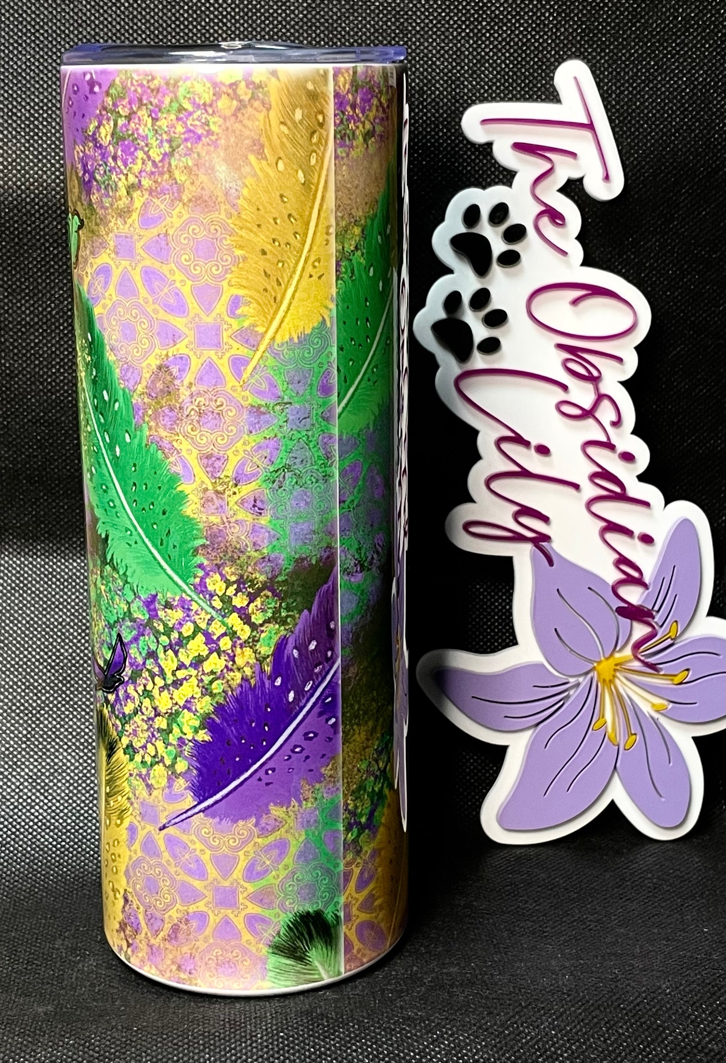 Mardi Gras Feather - 20oz Tumbler