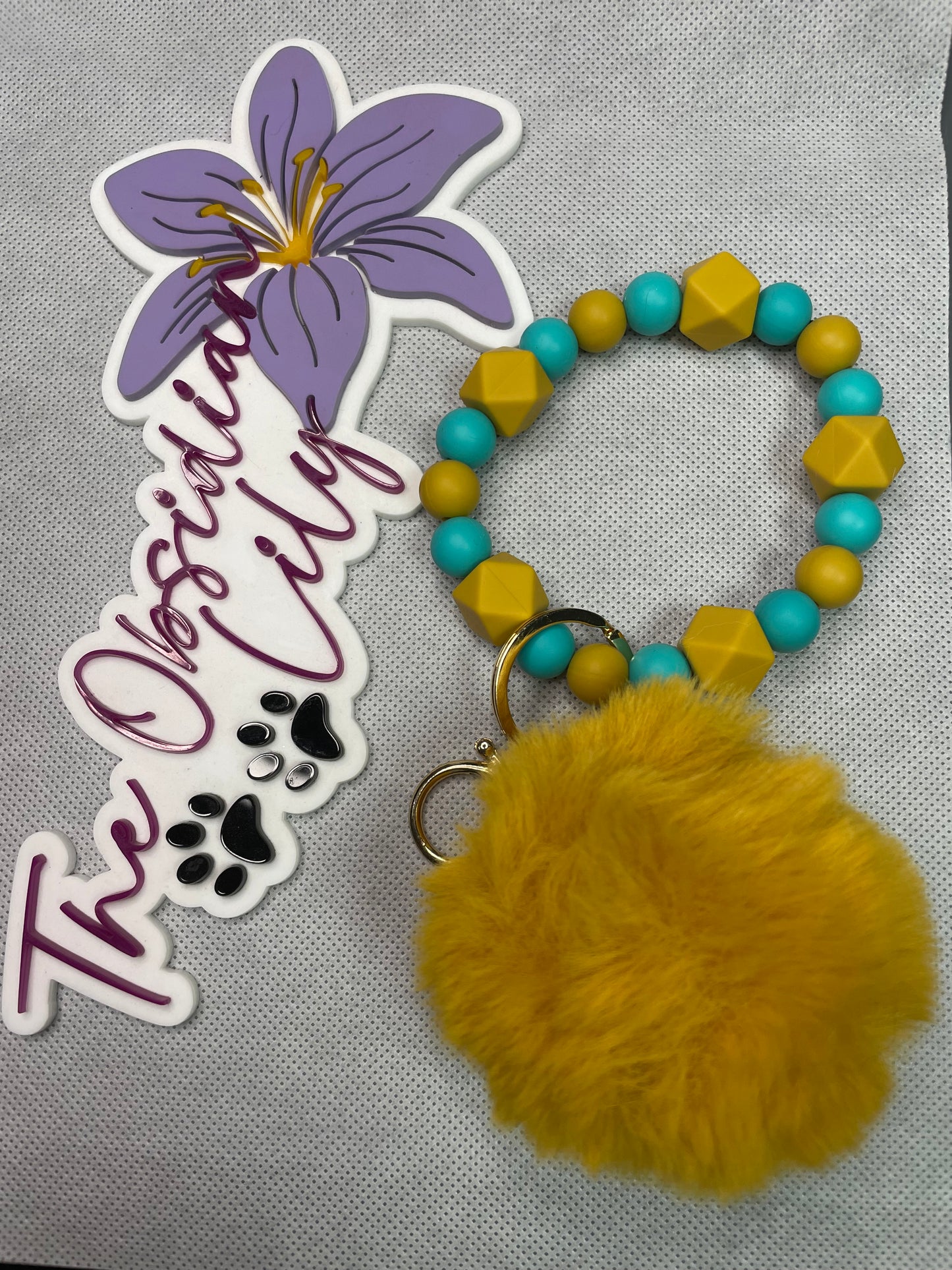 Mustard/Teal Wristlet