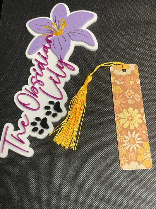 Orange & Yellow Floral Bookmark