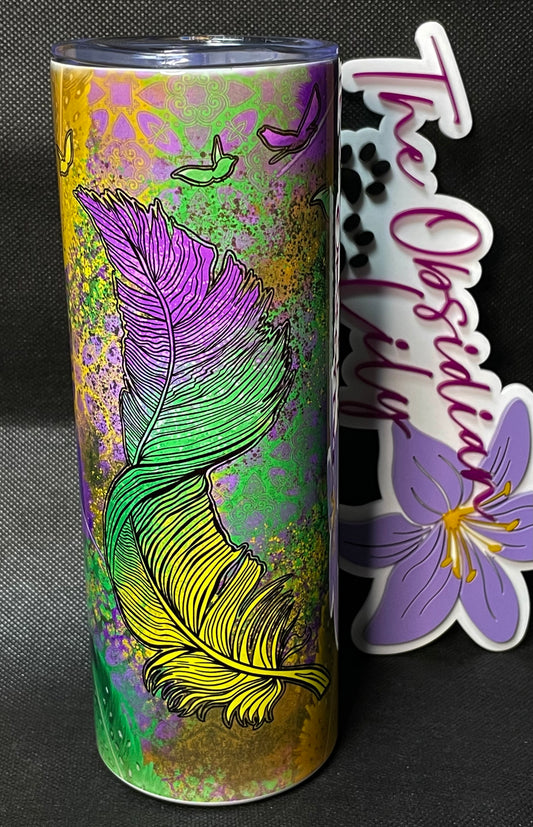 Mardi Gras Feather - 20oz Tumbler