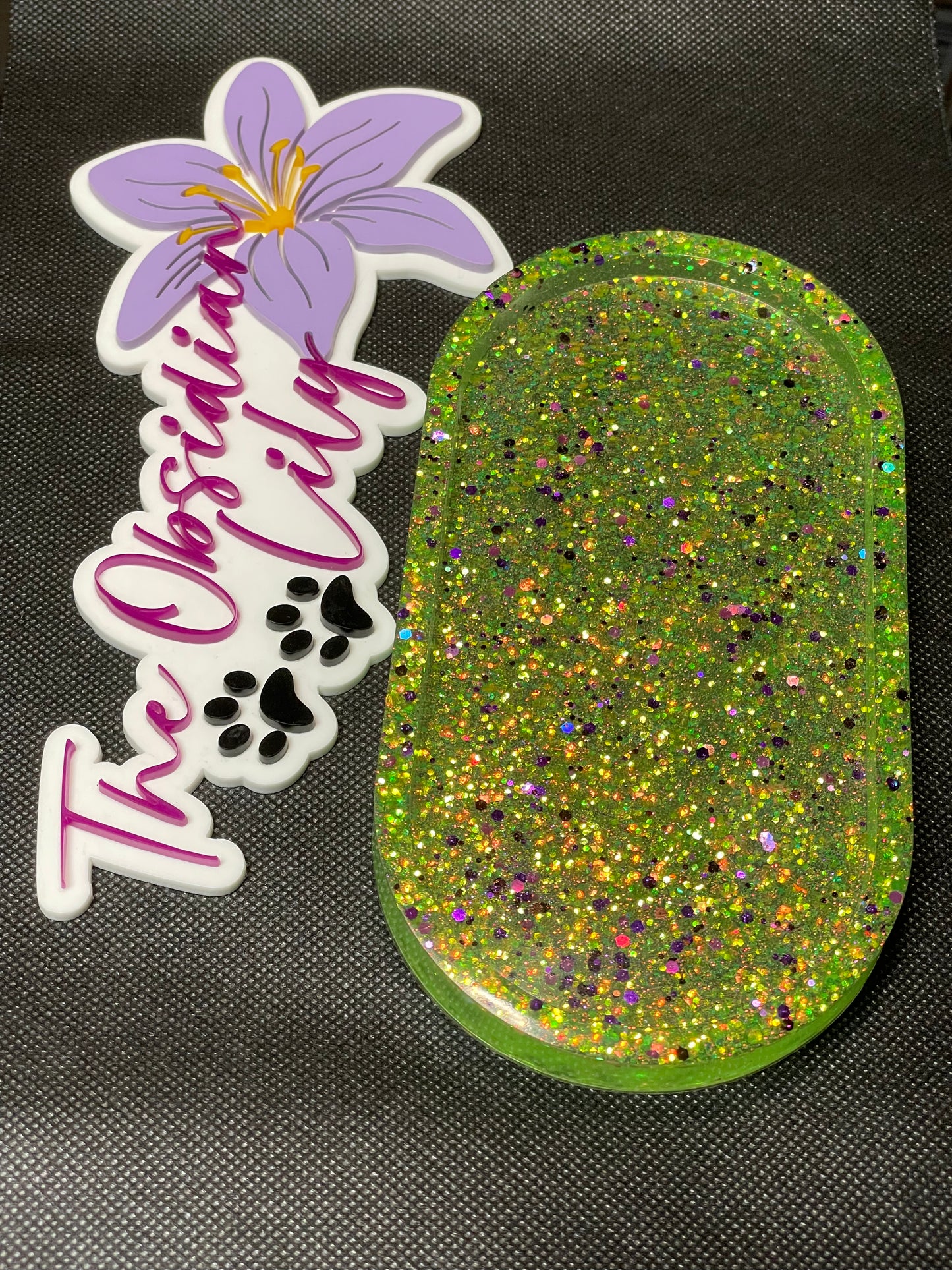 Green & Purple GLOW IN THE DARK Soap/Jewelry Dish