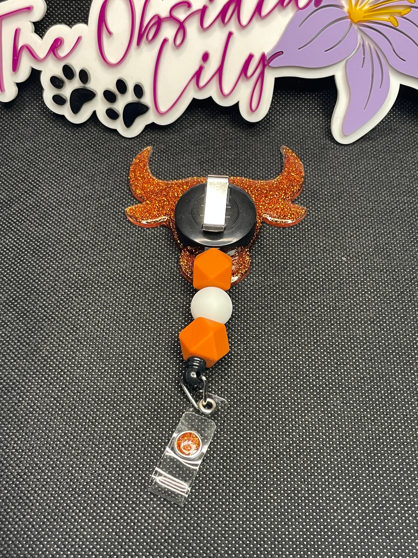 Custom Bull Head Badge Reel