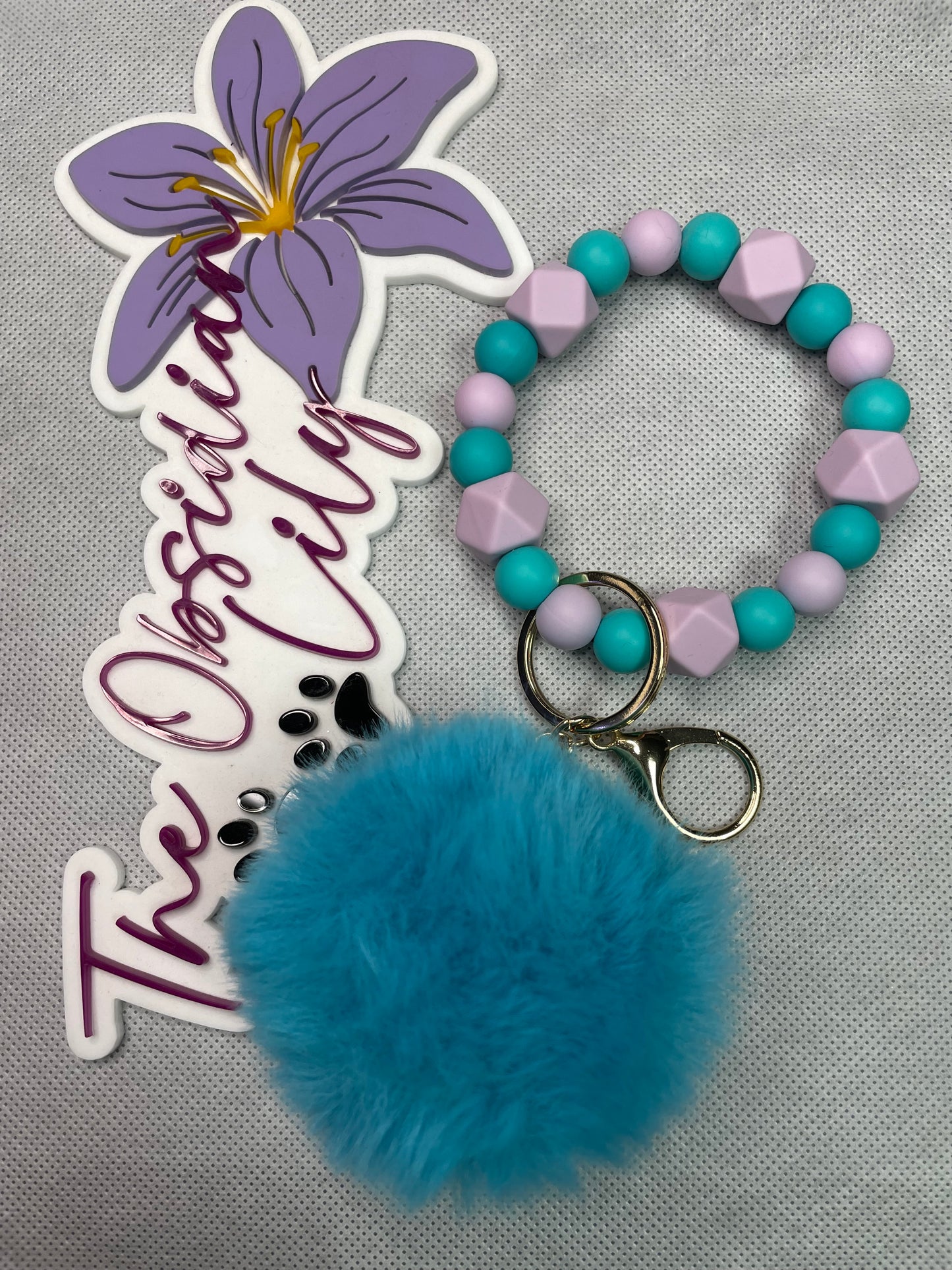 Lavender/Teal Wristlet