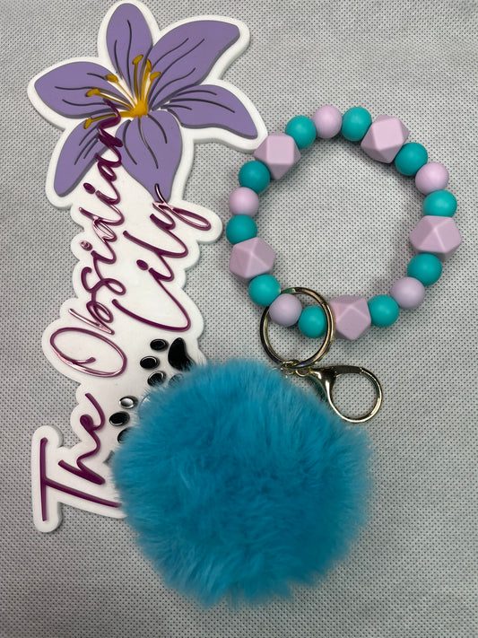 Lavender/Teal Wristlet