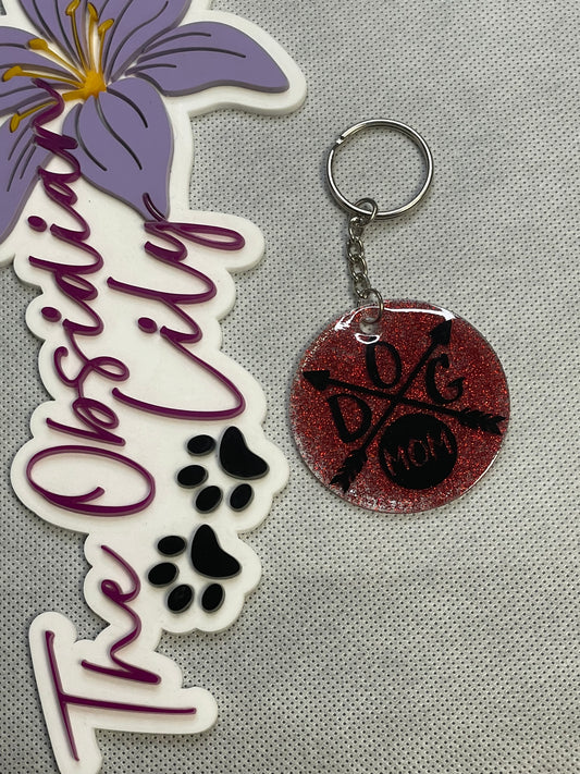 Dog Mom Arrow Keychain