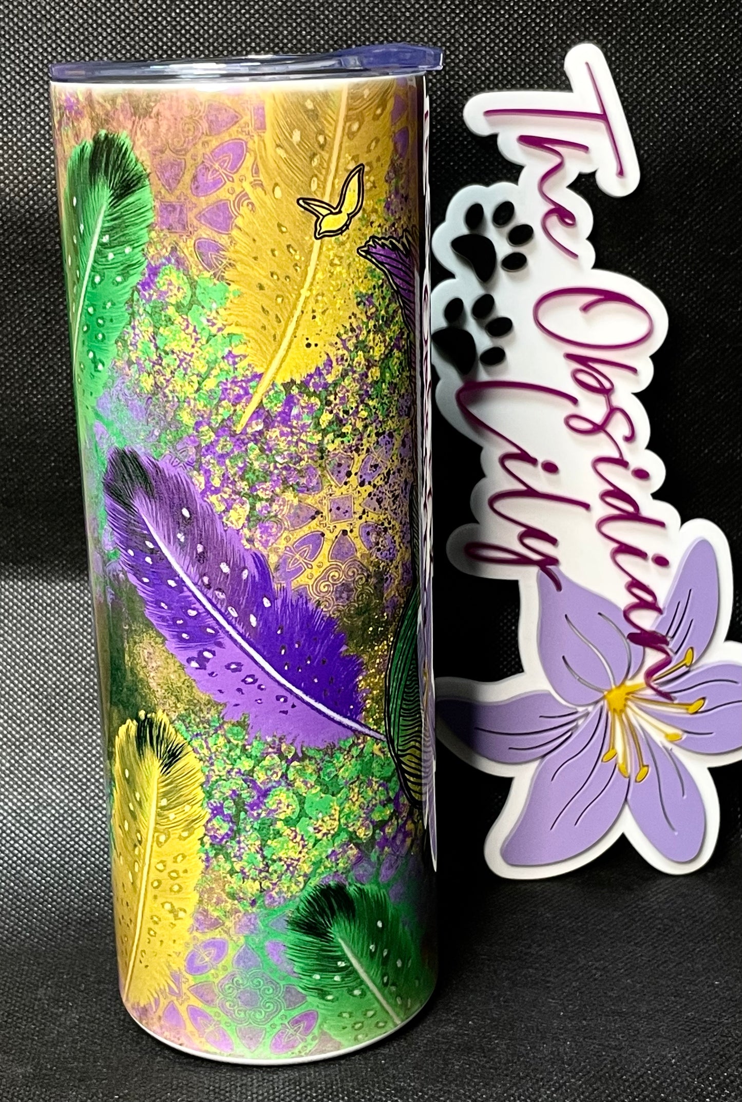 Mardi Gras Feather - 20oz Tumbler