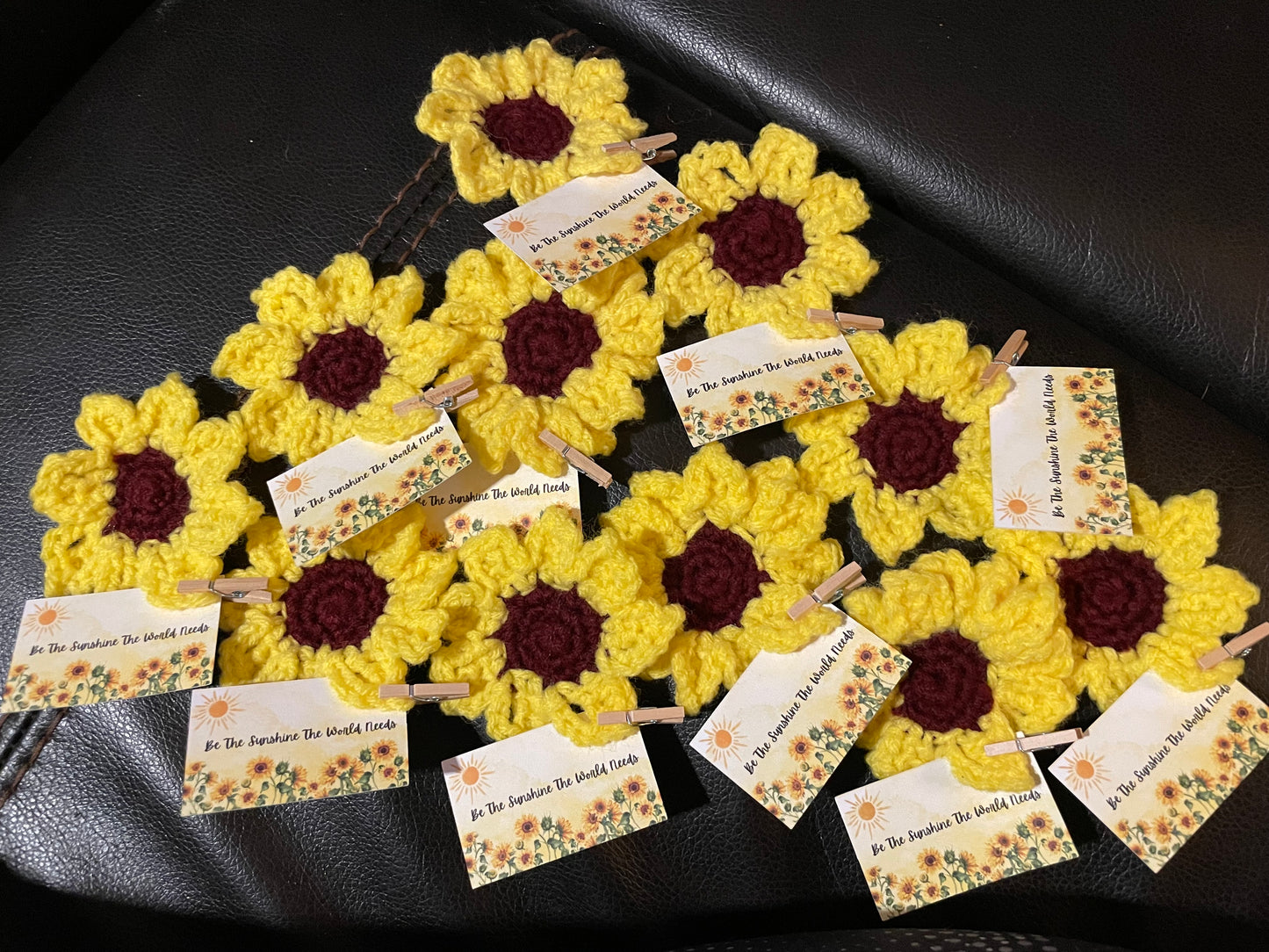 Crocheted Sunflowers (12 Pack)