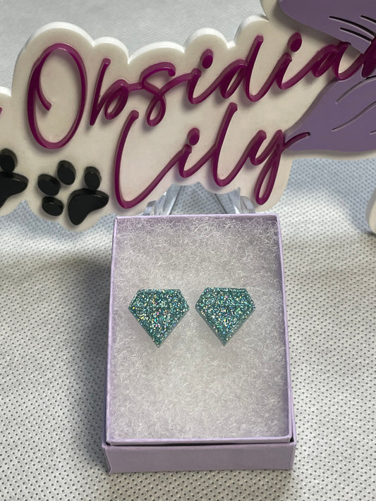 Blue Diamond Studs