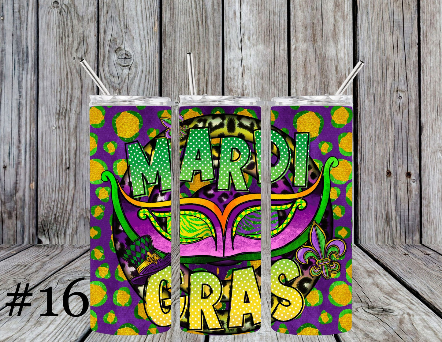 Mardi Gras 20oz Tumblers