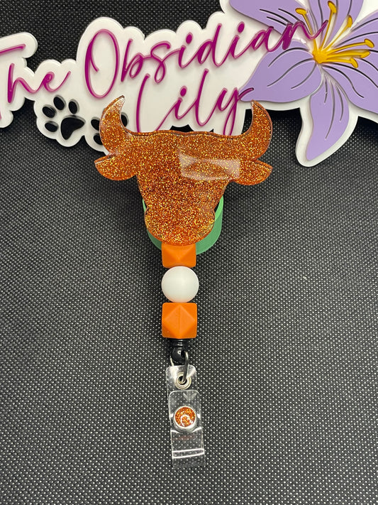 Orange Bull Head Badge Reel