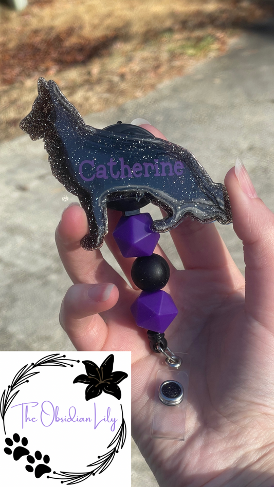 Custom German Shepherd Badge Reel