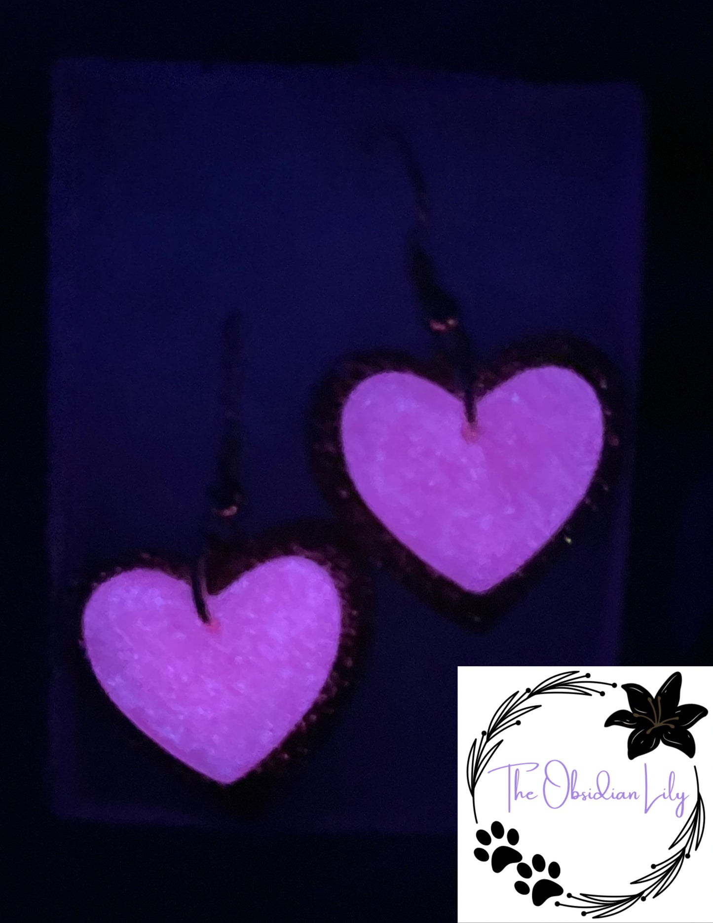 Latte/Flamingo Pink Dangles (GLOW IN THE DARK)