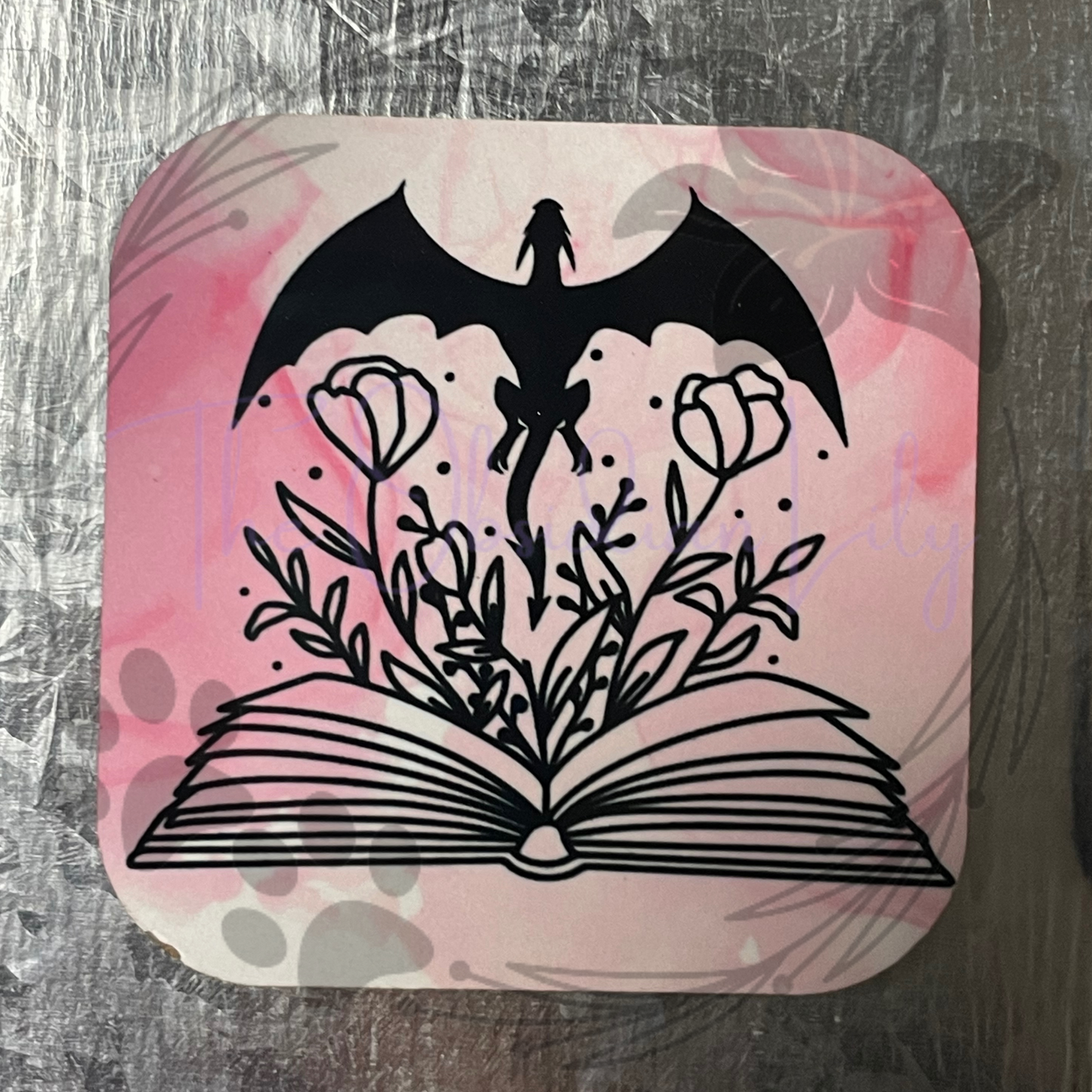 Floral Dragon Bookish Magnet