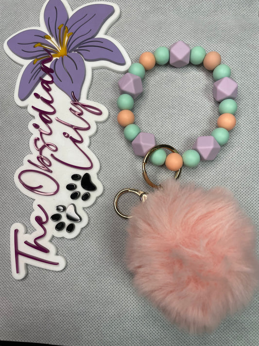 Lavender/Peach/Mint Wristlet