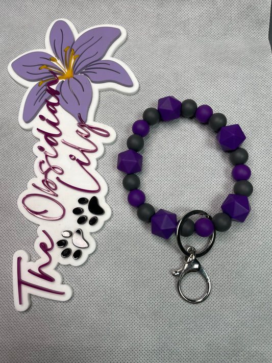 Dark Grey/Royal Purple Wristlet