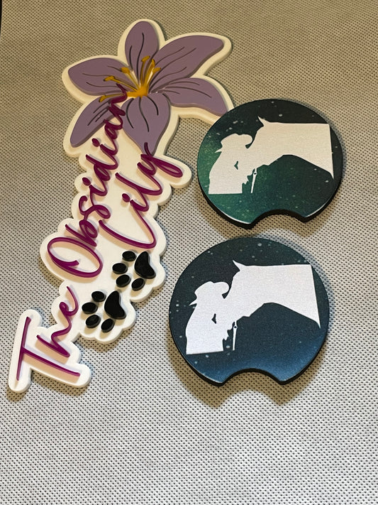 Girl & Horse Neoprene Car Coasters - 2 Pack