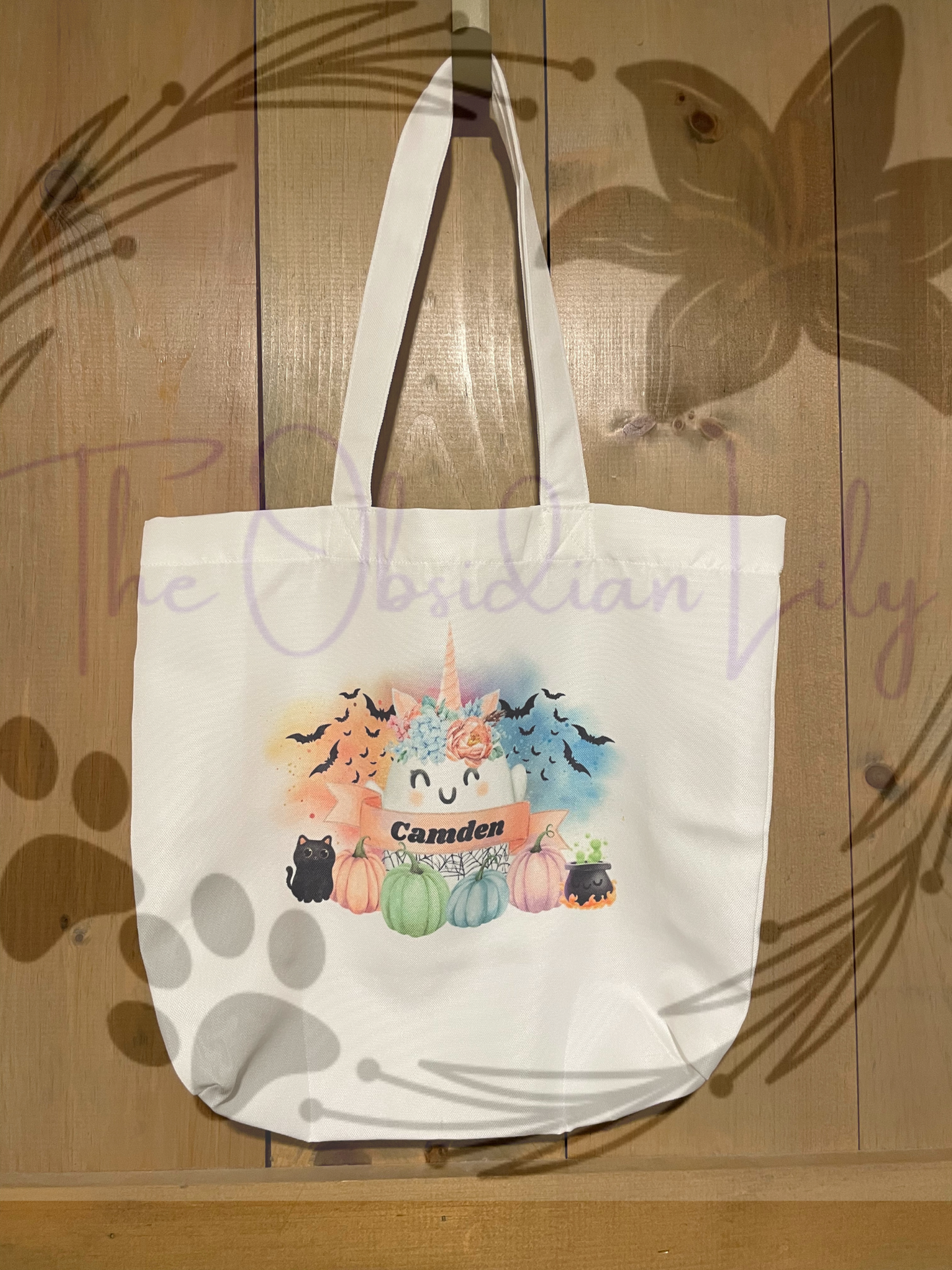 Personalized Unicorn Ghost Halloween Tote