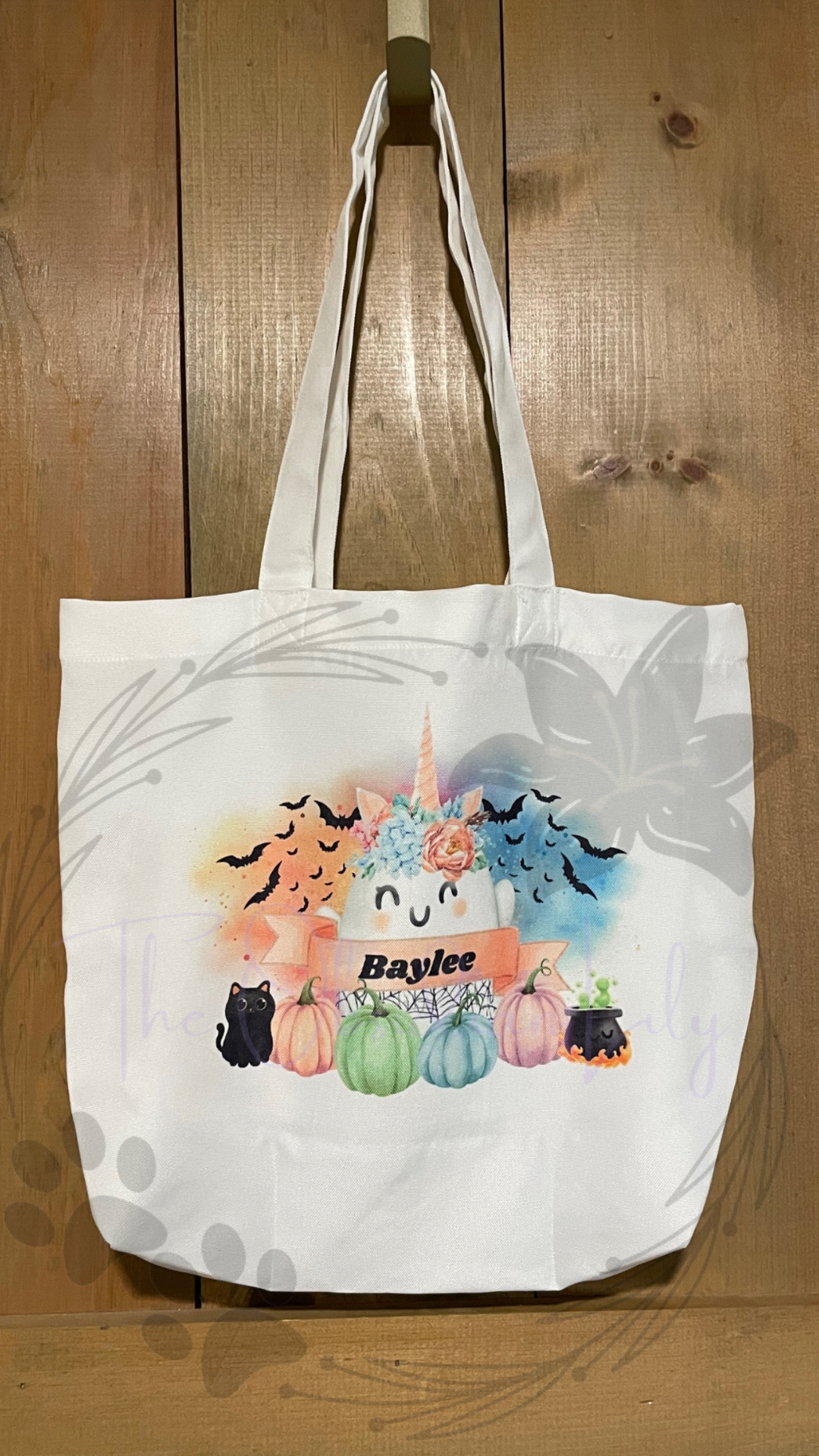 Personalized Unicorn Ghost Halloween Tote