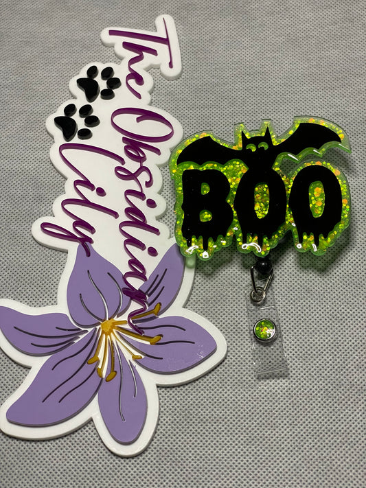 Bat Boo Badge Reel (Belt Clip)