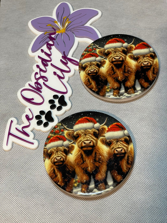 Santa Hat Cow House Coasters