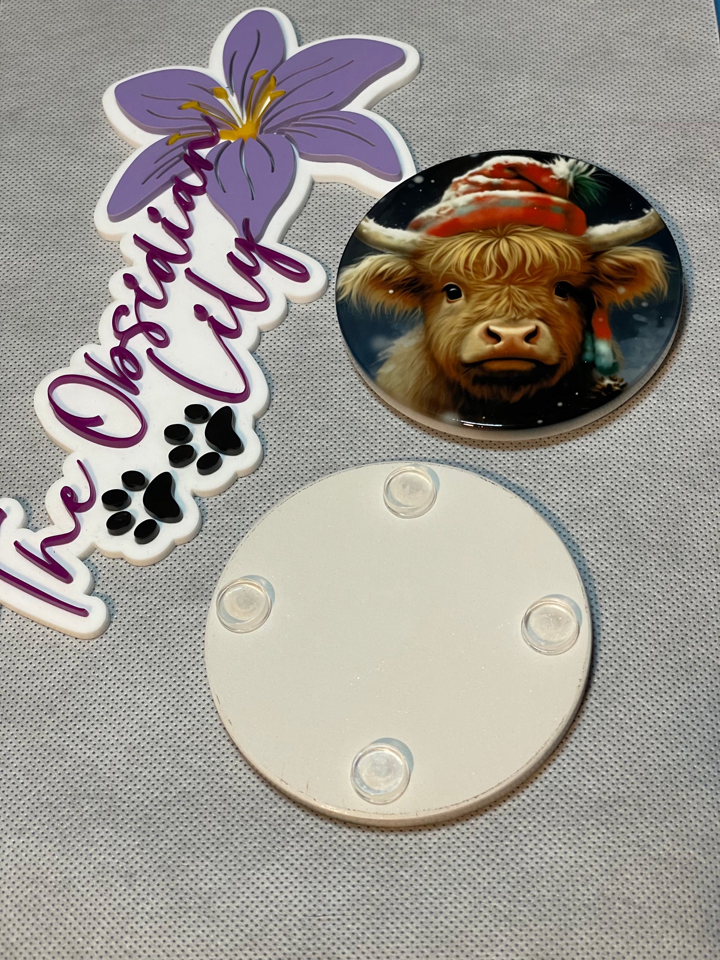 Christmas Cow House Coasters